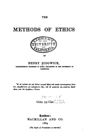 Cover of edition methodsethics06sidggoog