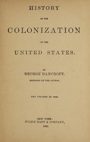 Cover of: History of the colonization of the United States.