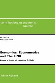 Cover of: Economics, econometrics and the LINK: essays in honor of Lawrence R. Klein