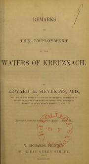 Remarks on the employment of the waters of Kreuznach by Sieveking, Edward Henry Sir