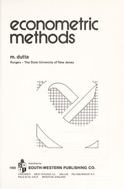 Cover of: Econometric methods