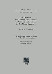 Cover of: Die Notation von Stichera und Kanones im Gottesdienstmenäum für den Monat Dezember