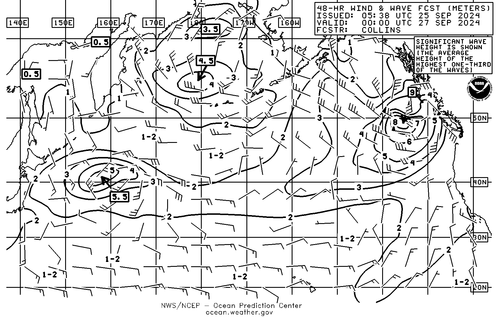 48 hour Pacific wind/wave