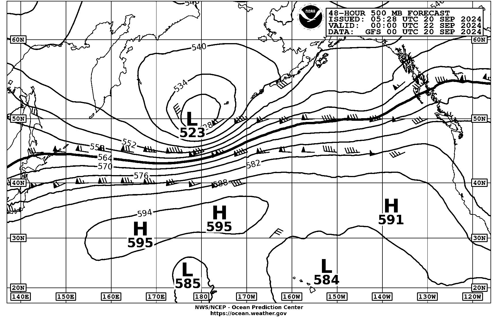 48 hour 500 mb Pacific