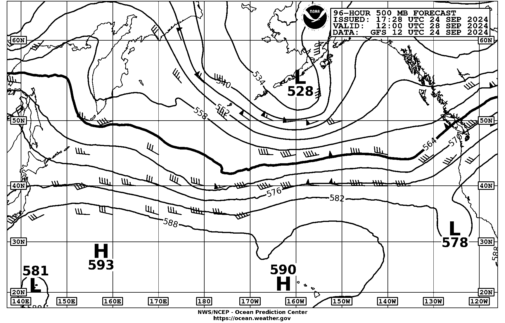 96 hour Pacific 500 mb