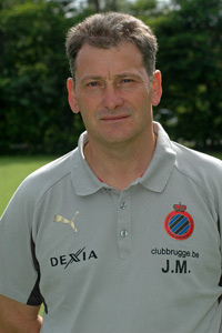 Mathijssen als coach van Club Brugge.