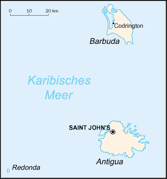 Karte von Antigua und Barbuda