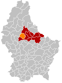 Kommunens läge i Luxemburg