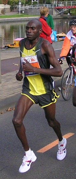 Tijdens de Amsterdam Marathon 2007