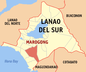 Mapa sa Lanao del Sur nga nagpakita sa nahimutangan sa Marogong.