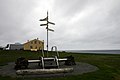 Polarsirkelmarkør på øya Grímsey i Island