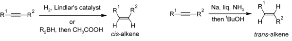 Sintesis cis- dan trans-alkena dari alkuna