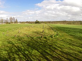 Outline of a Bronze Age longhouse at Skrydstrup, Denmark.[91]