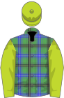 Henderson tartan, lime green sleeves and cap