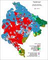 Struttura etnika tal-Montenegro mill-insedjamenti