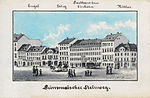 Nördliche Straßenseite: Rechts das Eckhaus Querstraße 1, um 1860