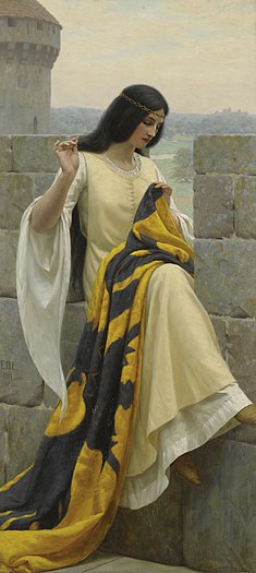 Stitching the Standard by Edmund Leighton