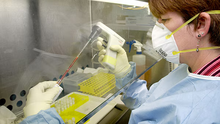 Lab worker with mask