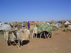 تصویری از اردوگاه پناهندگان نزاع دارفور.