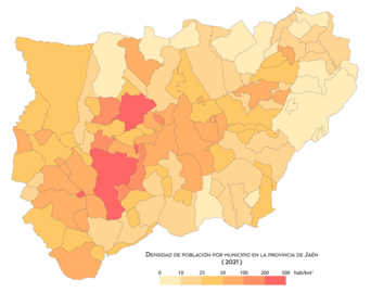 Densidad de población por municipios