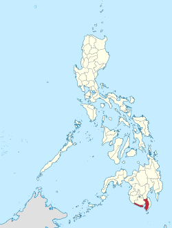 Map of the Philippines with Sarangani highlighted