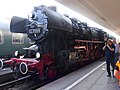 52 8168 des Baye­ri­schen Eisen­bahn­mu­seums im Bahn­hof Göp­pin­gen