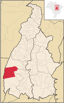 Localização de Lagoa da Confusão no Tocantins