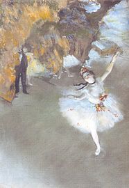 Edgar Degas: Zvijezda (1876. - 1877.), monotipija izvedena pastelom, 58 × 42 cm