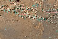 Map of Coprates quadrangle showing details of Valles Marineris, the largest canyon system in the solar system. Some of the canyons may have once been filled with water. The map shows the locations of a number of major Chasma.