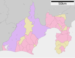 静岡県草薙総合運動場硬式野球場の位置（静岡県内）