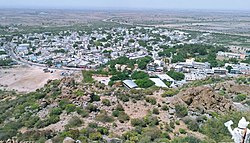 A view of Maski city skyline from Mallikarjuna temple hill