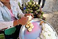 Preparation of Borassus flabellifer seeds in a road stall (Myanmar)