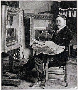 Gerrit van Blaaderen in atelier