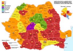 Apartenența politică a președinților de consilii județene și a primarilor municipiilor