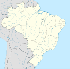 Mapa konturowa Brazylii, na dole po prawej znajduje się punkt z opisem „Maracanã”