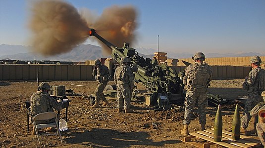 An M777 Light Towed Howitzer in service with the 10th Mountain Division in support of Operation Enduring Freedom in Charkh District, Logar Province, Afghanistan.