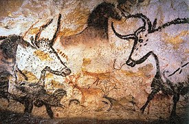 Aurochs représentés dans la grotte de Lascaux. Lascaux 2.