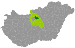 Gödöllő District within Hungary and Pest County.