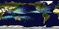 Image 38This map shows the tracks of all tropical cyclones that formed worldwide from 1985 to 2005. The points show the locations of the storms at six-hourly intervals and use the color scheme shown on the right from the Saffir-Simpson Hurricane Scale. (Credit: Nilfanion.) (from Portal:Earth sciences/Selected pictures)