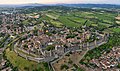 Vista aeriana de Carcassona amb la ciutat istorica e la vila modèrna