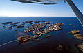 essicazione del merluzzo La città di Henningsvær vista dall'alto