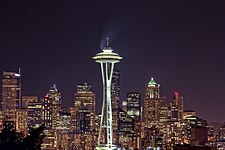 Space Needle at night. This is how it looks from Kerry Park.