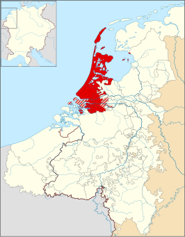 Het graafschap Holland rond 1350.