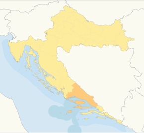 Kart over Split-Dalmatia