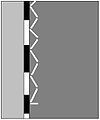 Indication of a zebra crossing ahead. See Zebra Crossing rules below.