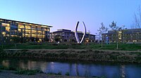 The "New Beginnings" sculpture on campus.