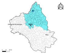 Montézic dans l'arrondissement de Rodez en 2020.