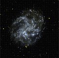 NGC 4395 dans le domaine de l'ultraviolet par le télescope spatial GALEX.