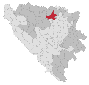 Lage der Gemeinde Doboj in Bosnien und Herzegowina (anklickbare Karte)