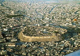 Luchtfoto van de Citadel van Erbil